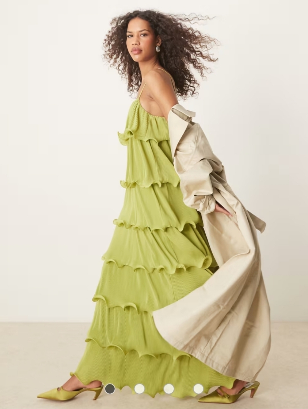 Pretty Lavish Tiered Tulip Flounce Maxi Dress Size S